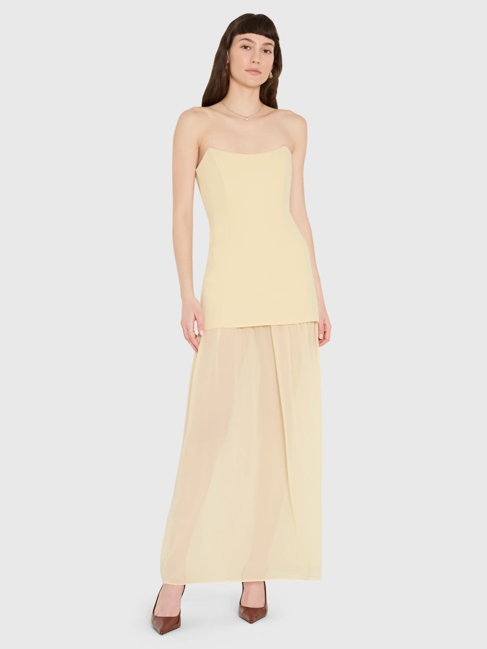 Amanda Uprichard Christy Maxi Dress in corn silk